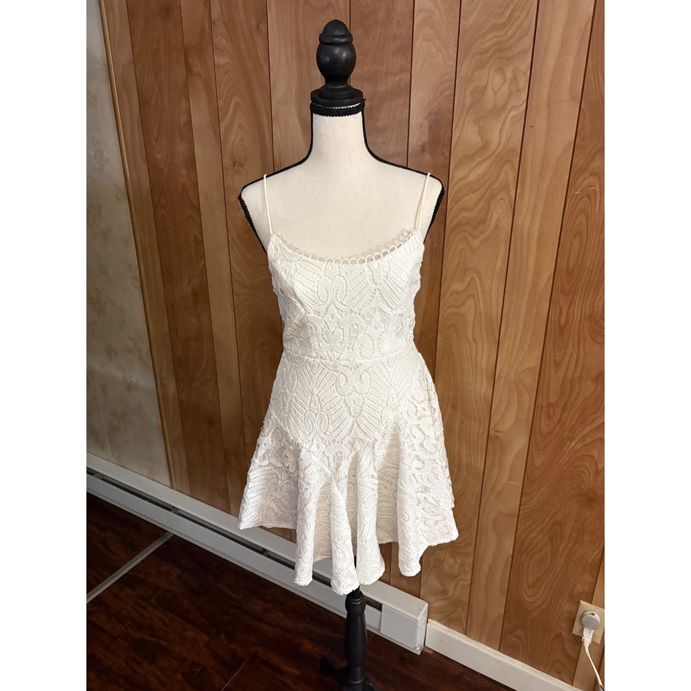 One and Only Collective White Lace Mini Dress Small Bridal Graduation Summer